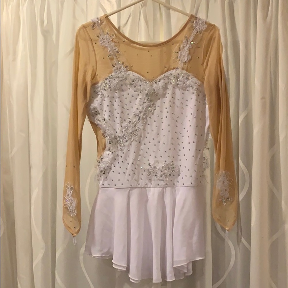 White figure skating dress